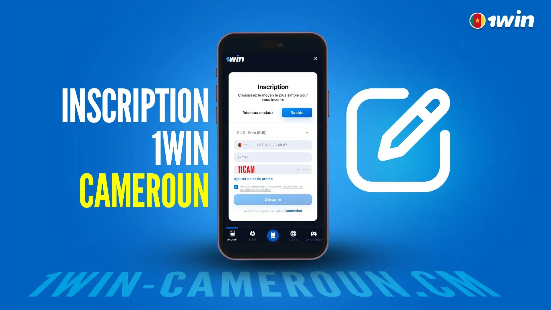 Inscription 1win Cameroun