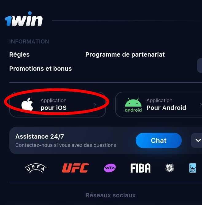 Comment télécharger 1win Apk pour iOS?